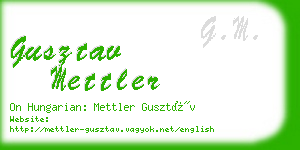 gusztav mettler business card